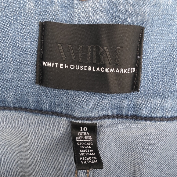 WHBM White House Black Market Wide Leg Cargo Jeans Belted High Rise Size 10 - Picture 9 of 12